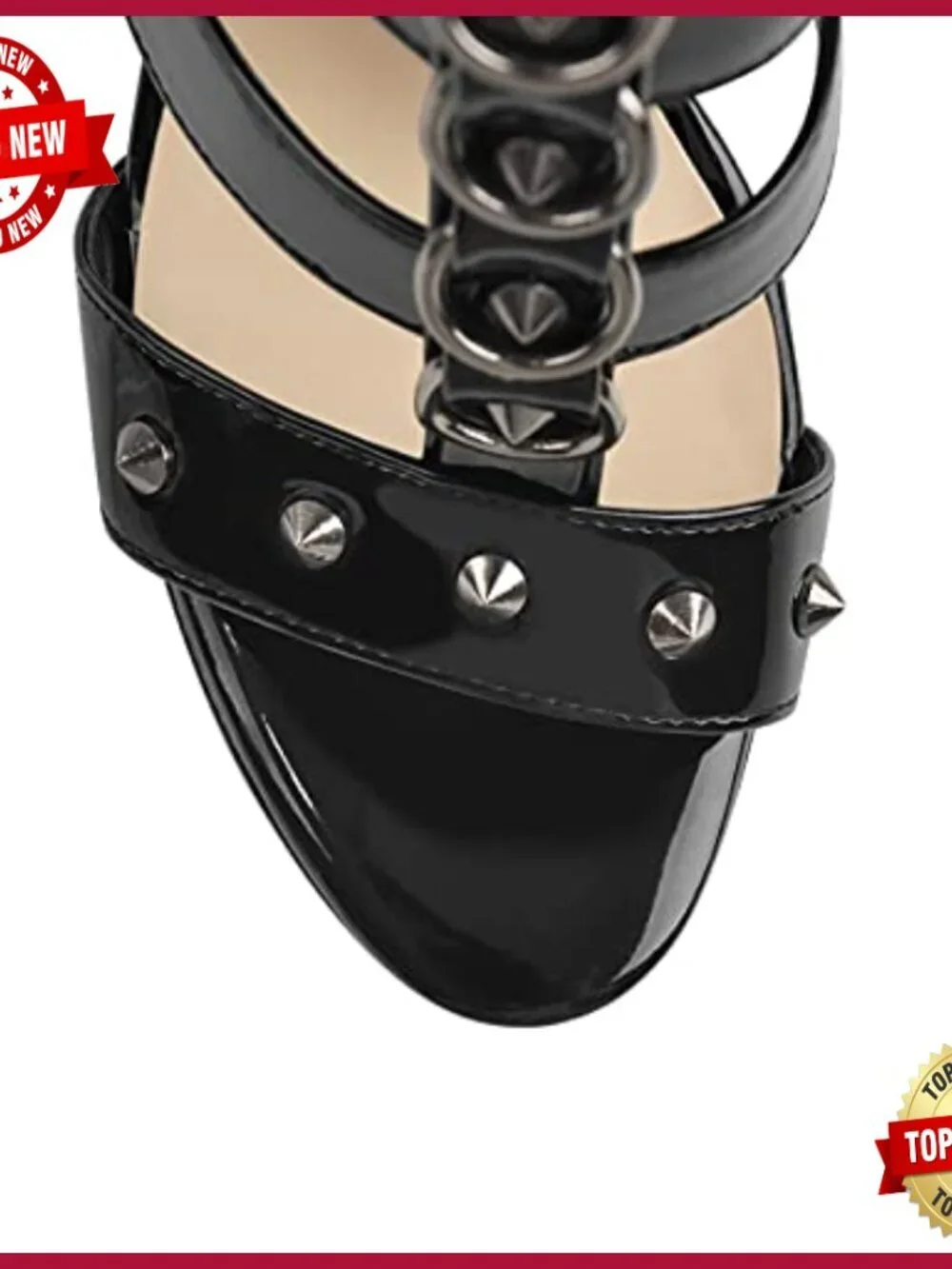 Studded Stiletto Heels Platform Sandals Ankle Strap Prom Party